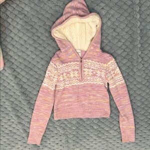 No Boundaries Lavender and Cream Knit Sweater